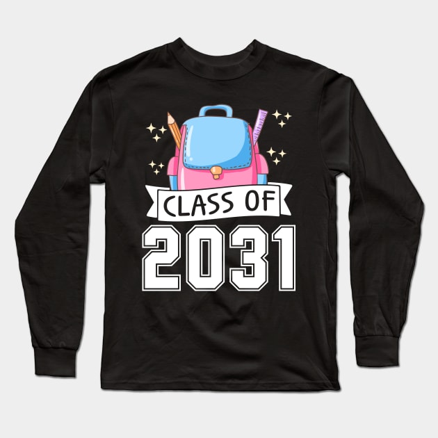 Class of 2031 Grow with me gift for kindergarten, preschool boys, girls and teachers Long Sleeve T-Shirt by BadDesignCo